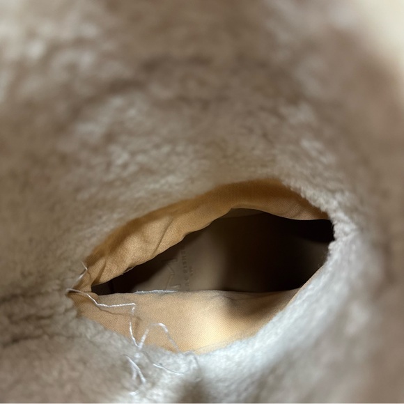 Marc Fisher Lug Sole Brown Suede Fur Cuff Boot 11M - Picture 14 of 16